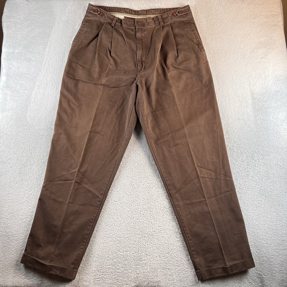 VTG 90s Dockers Levi's Chino Pants Mens 38x32 Fits 36x31 Brown Preppy